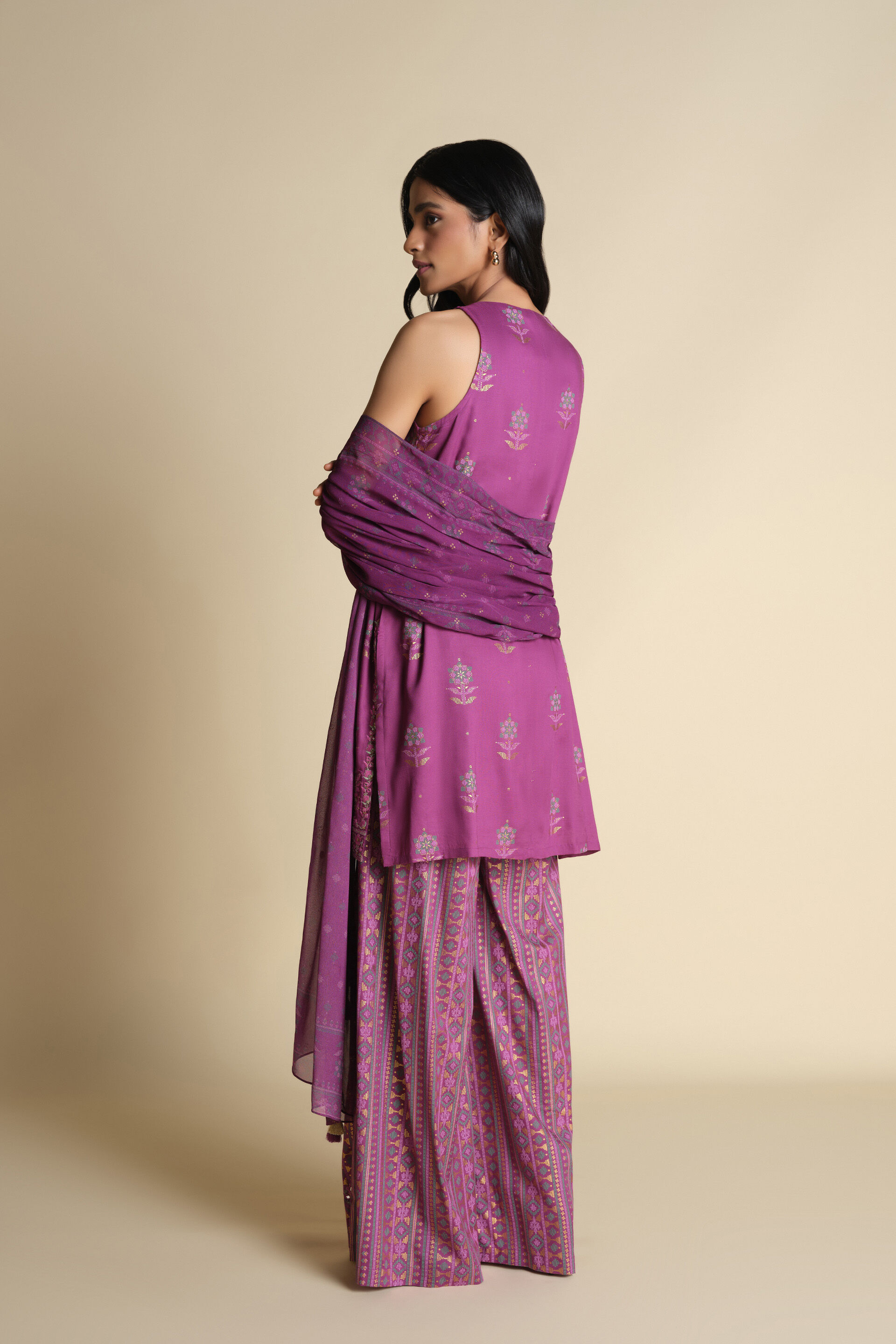 Kala Khatta Kurta Set, Purple, image 5